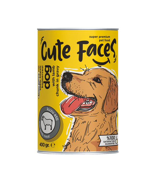 Cute Faces Wet Dog Food with Lamb