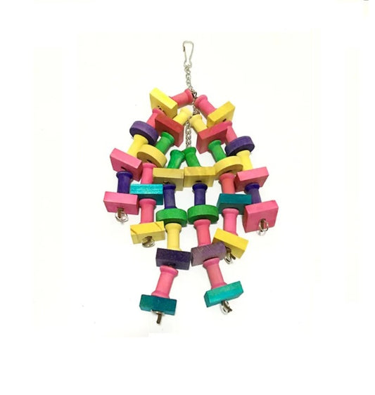 D- Wooden toy for parrot