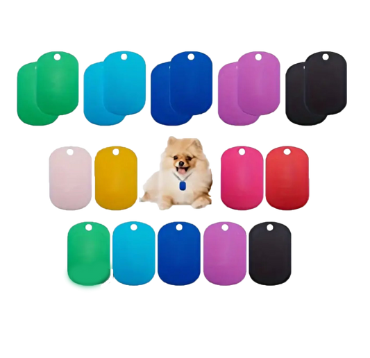 Dog tag in the shape of a rectangle