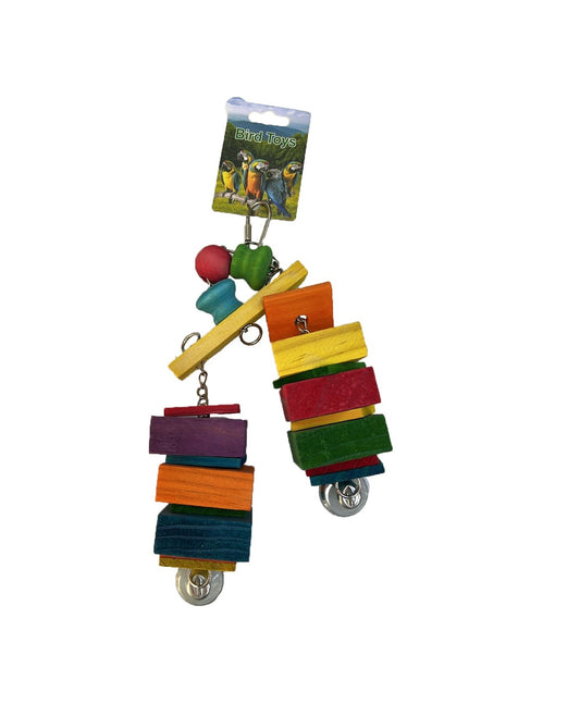 L- Wooden toy for parrot