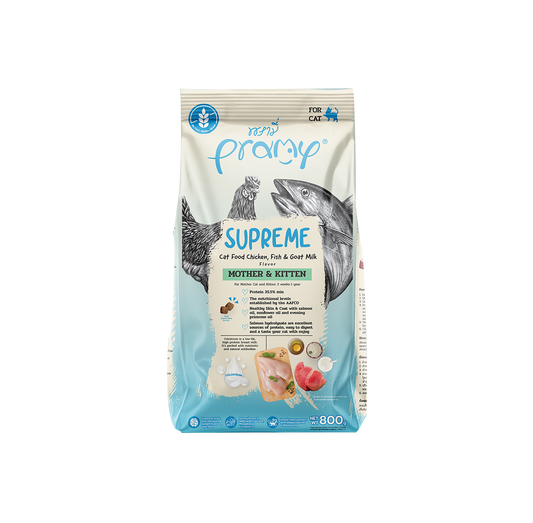 Pramy Supreme Dry Food Mother & Kitten Chicken,Fish &Goat Milk
