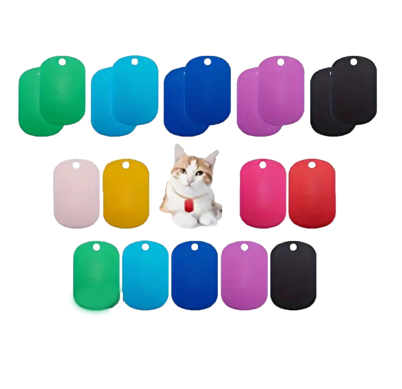 Cat tag in the shape of a rectangle