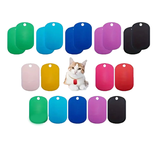 Cat tag in the shape of a rectangle