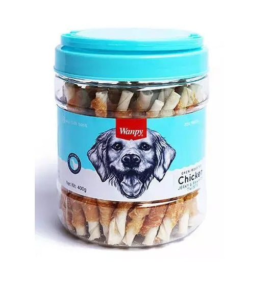 Wanpy Chicken & Rawhide Twists Dog Treats