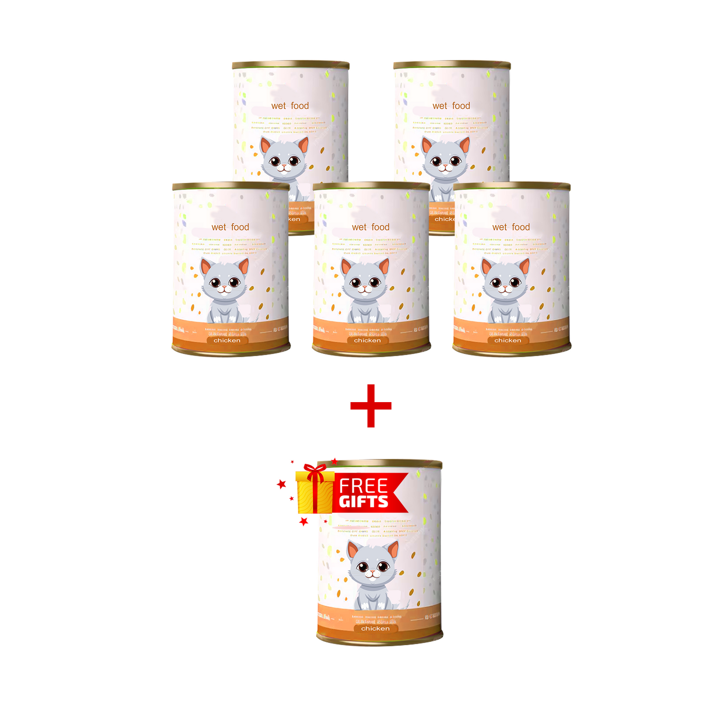 wet food Chicken for cats, five and one free