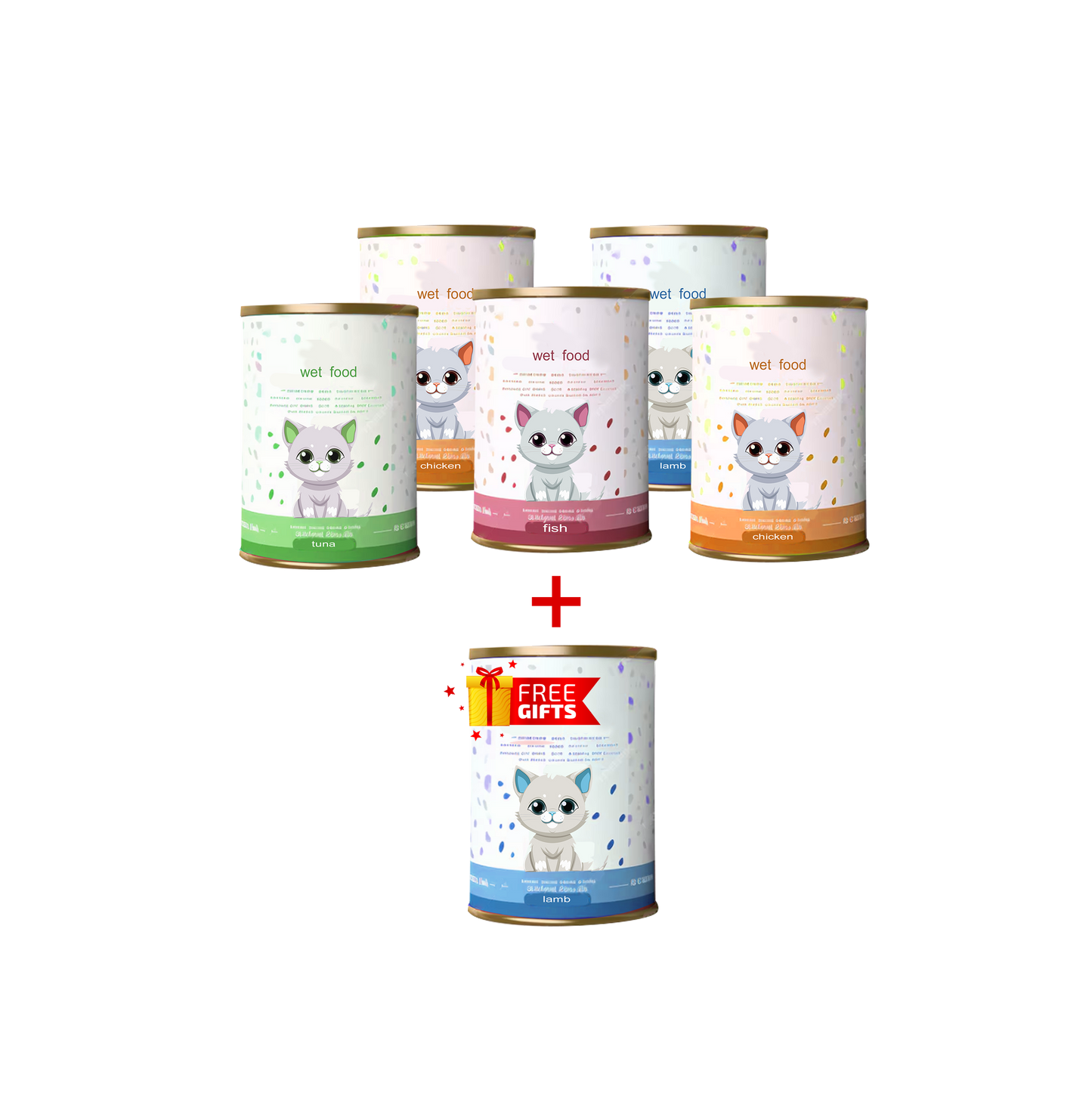 wet food mix for cats, five and one free
