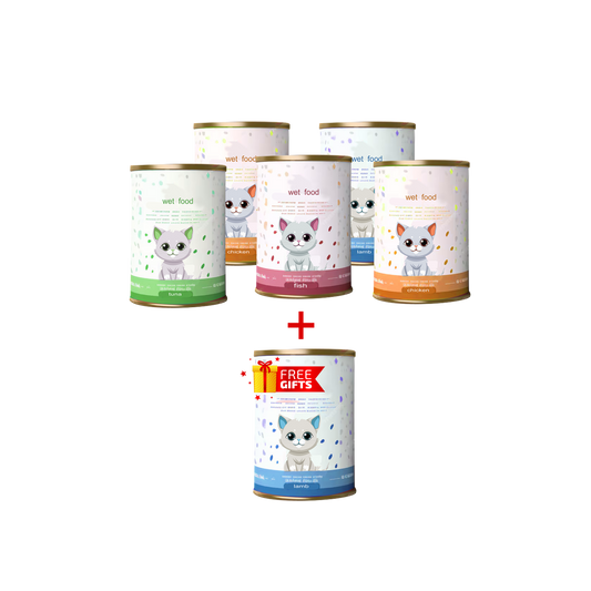wet food mix for cats, five and one free