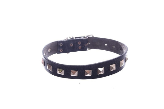 Natural leather collar for large dogs