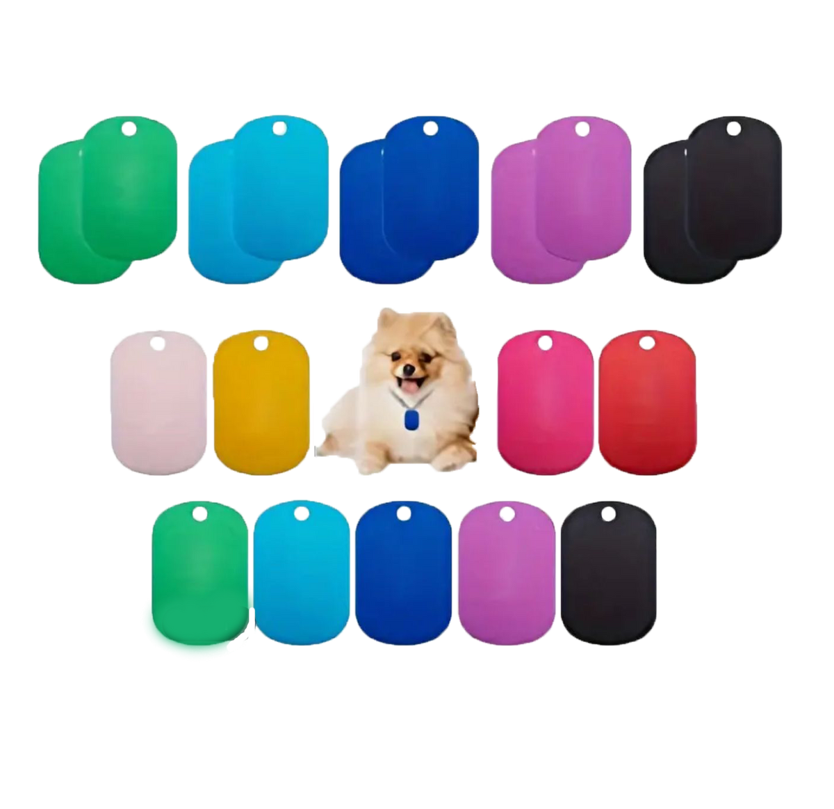 Dog tag in the shape of a rectangle