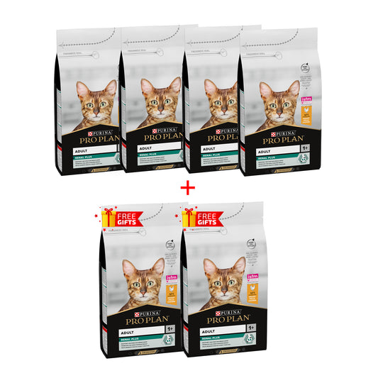 Pro Plan Adult Renal Plus Dry Cat Food with Chicken  Buy 4 Get 2 Free