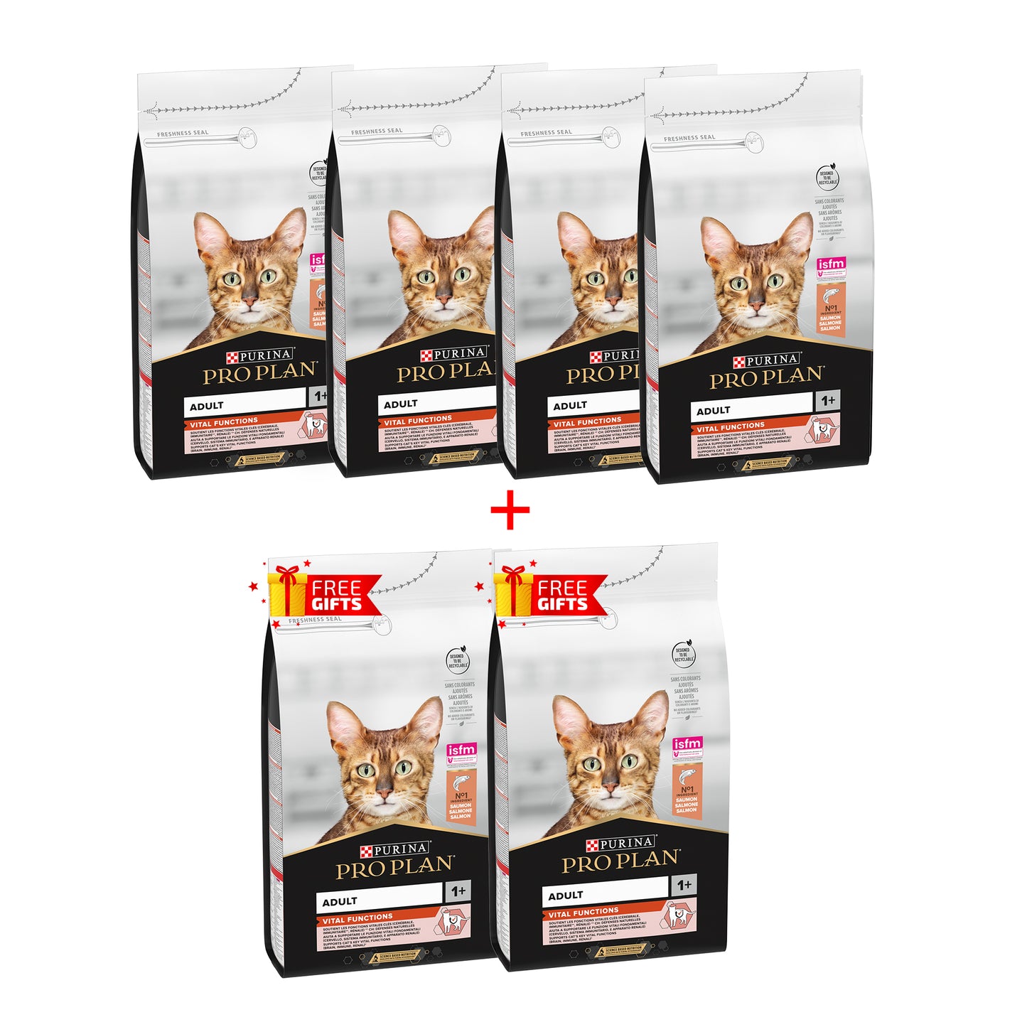 Pro Plan Adult Vital Functions Dry Cat Food with Salmon Buy 4 Get 2 Free