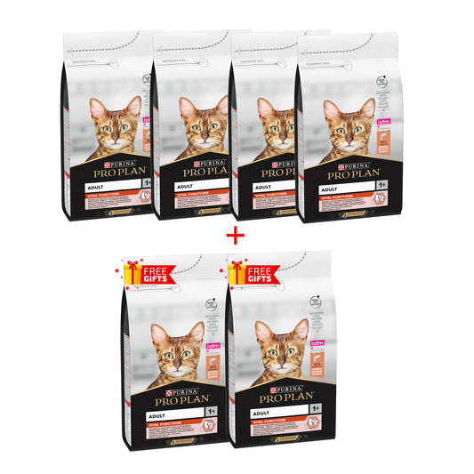 Pro Plan Adult Vital Functions Dry Cat Food with Salmon Buy 4 Get 2 Free