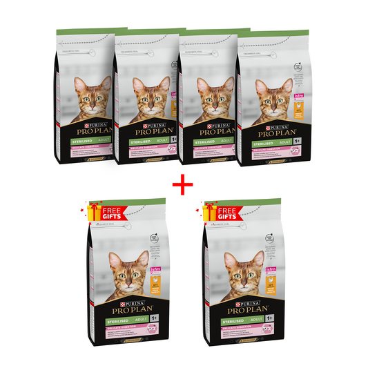 Pro Plan Sterilised Adult  Dry Cat Food with Chicken Buy 4 Get 2 Free