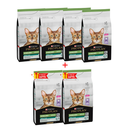 Pro Plan Sterilised Adult Renal Plus Dry Cat Food with Turkey Buy 4 Get 2 Free
