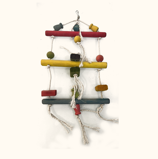 H- Wooden toy for parrot