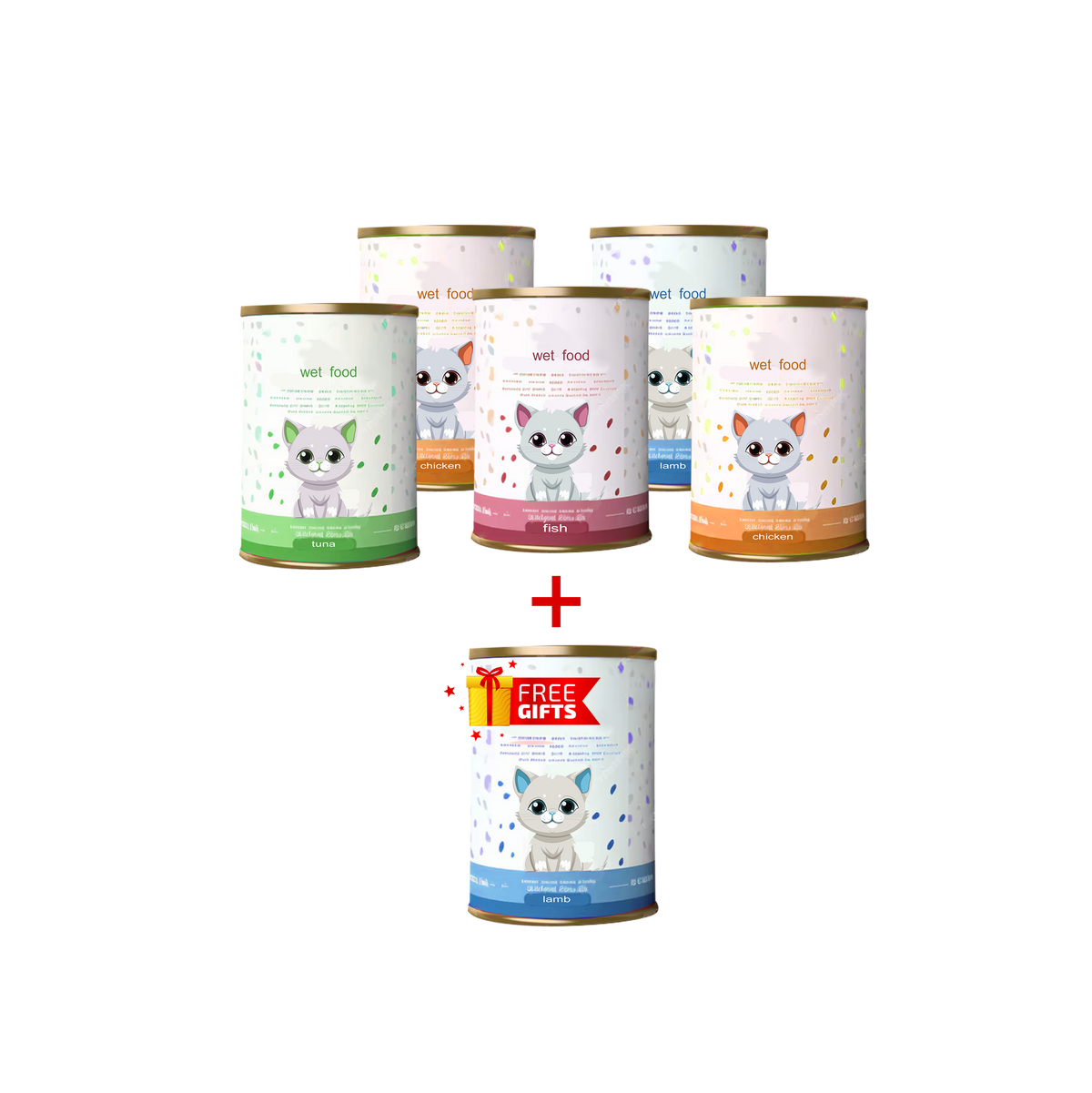 wet food mix for cats, five and one free